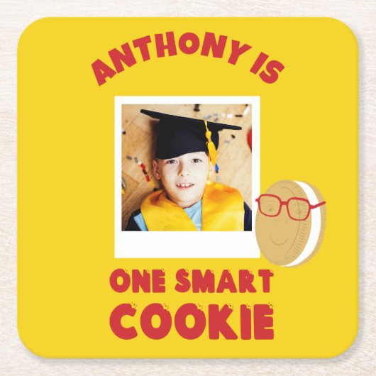 Eén Smart Cookie gepersonaliseerde afstudeerfeest Kartonnen Onderzetters (Voorkant)