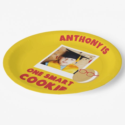 Eén Smart Cookie gepersonaliseerde afstudeerfeest Papieren Bordje (Gekanteld)