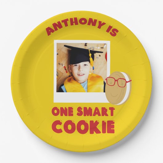 Eén Smart Cookie gepersonaliseerde afstudeerfeest Papieren Bordje (Voorkant)