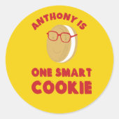 Eén Smart Cookie gepersonaliseerde afstudeerfeest Ronde Sticker (Voorkant)