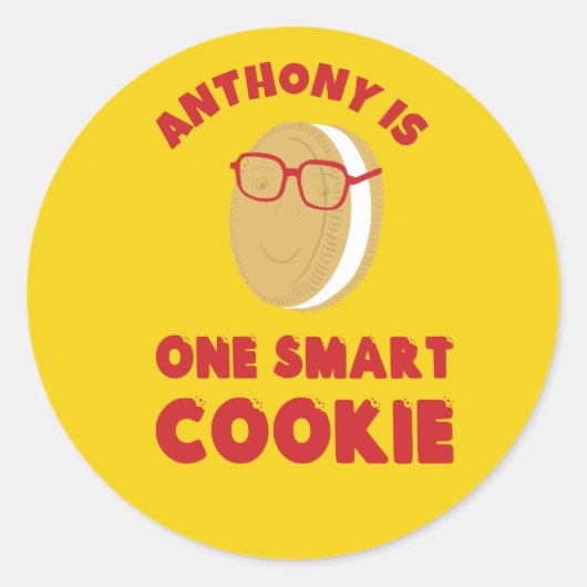 Eén Smart Cookie gepersonaliseerde afstudeerfeest Ronde Sticker (Voorkant)
