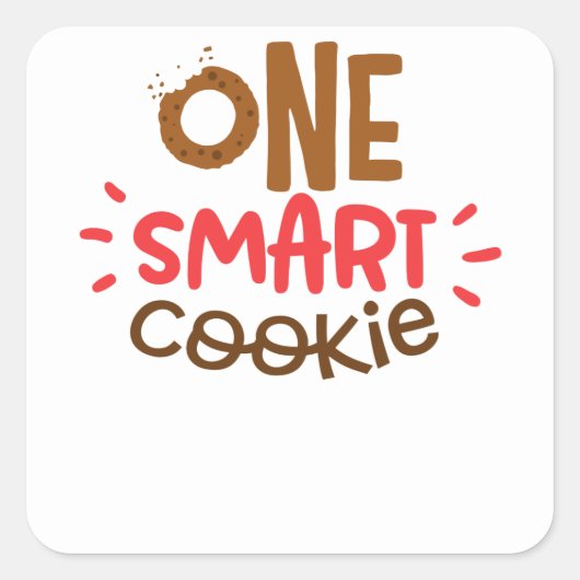Eén Smart Cookie Gift of Cadeau School Uniform Vierkante Sticker (Voorkant)