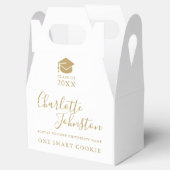 Eén Smart Cookie Gold Script Graduparty Bedankdoosjes (Geopend)