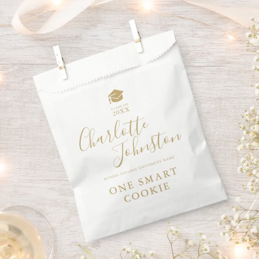 Eén Smart Cookie Gold Script Graduparty Bedankzakje (Geknipt)