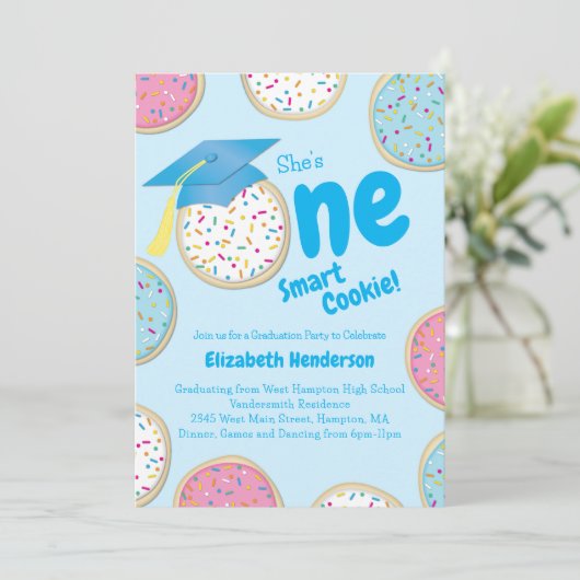 Eén Smart Cookie Graduation Party Sprinkles Kaart (Staand voorkant)