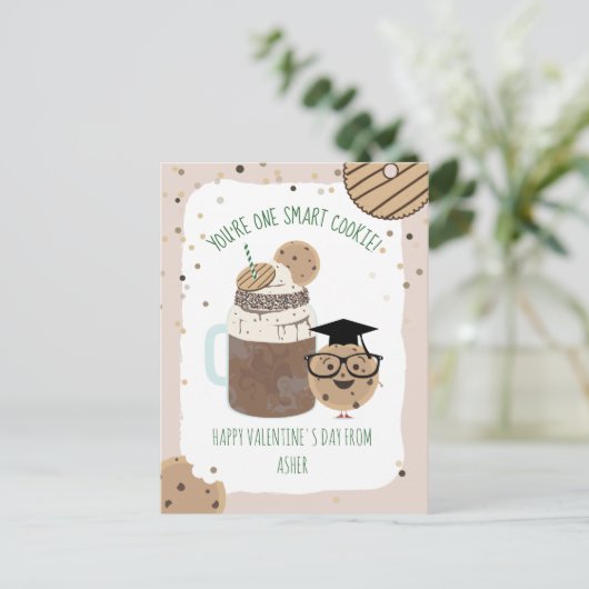 Eén Smart Cookie & Milkshake Classroom Valentijn Briefkaart (Staand voorkant)