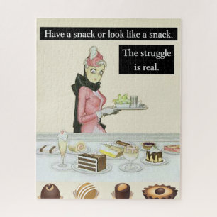 Een snack of een snack.  Funny Legpuzzel
