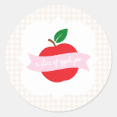 Een Snee Appeltaart Ronde Sticker (Voorkant)