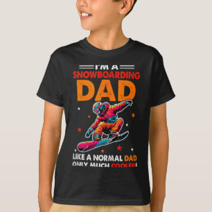 Een Sneeuwboardende Papa Definitie Veel Koeler Gra T-shirt