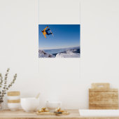 Een sneeuwboarder steekt een sprong uit in Argenti Poster (Keuken)