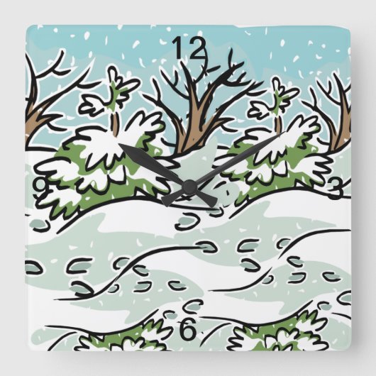 Een sneeuwbos - vierkante klok (Voorkant)