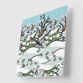 Een sneeuwbos - vierkante klok (Hoek)