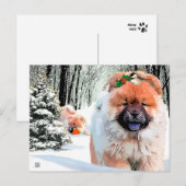 Een SNEEUWDAG Chow vakantie ansichtkaart Feestdagenkaart (Voorkant / Achterkant)