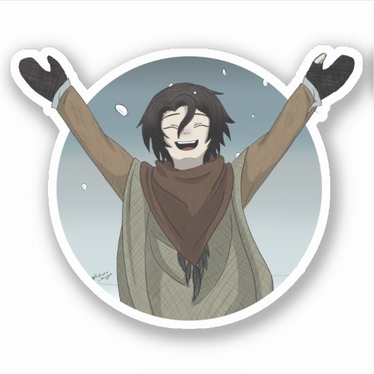 Een sneeuwdag sticker (Voorkant)