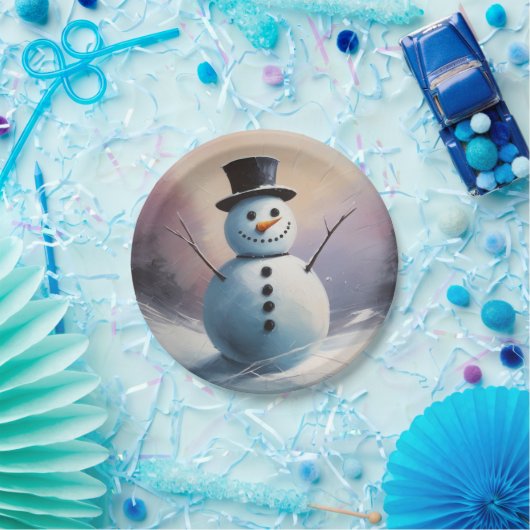 Een sneeuwdagdroom papieren bordje (Feest)