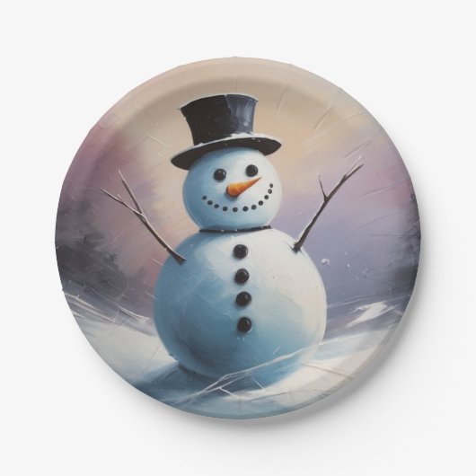 Een sneeuwdagdroom papieren bordje (Voorkant)