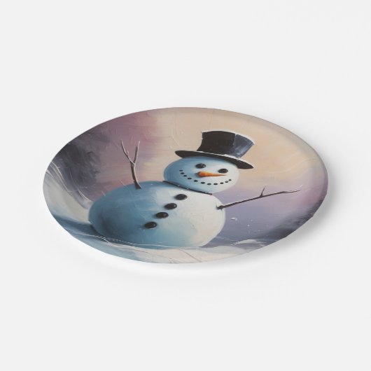 Een sneeuwdagdroom papieren bordje (Gekanteld)