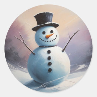 Een sneeuwdagdroom ronde sticker
