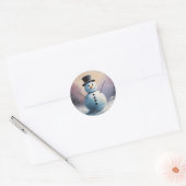 Een sneeuwdagdroom ronde sticker (Envelop)