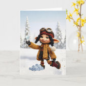 Een Sneeuwdaguitleven Kaart (Gele Bloem)