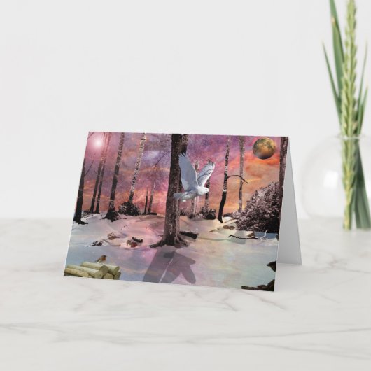 Één sneeuwKerstmis Feestdagen Kaart (Voorkant)