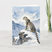 Een Sneeuwluipaard Gedicht Kaart (Voorkant)