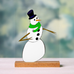 een sneeuwman acryl bord