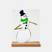 een sneeuwman acryl bord (Voorkant)