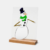 een sneeuwman acryl bord (Hoek)