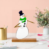 een sneeuwman acryl bord (Huwelijk)