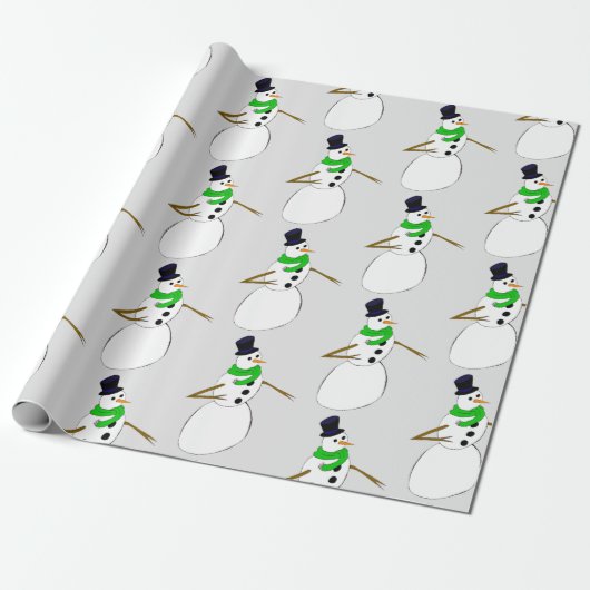 een sneeuwman cadeaupapier (Uitgerold)