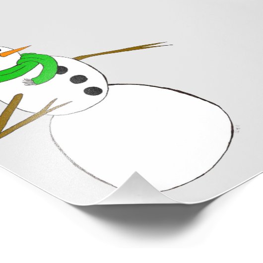 een sneeuwman foto afdruk (Hoek)