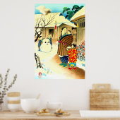 Een sneeuwman Hiyoshi Mamoru 1950 Poster (Keuken)