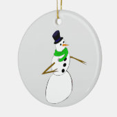 een sneeuwman keramisch ornament (Links)