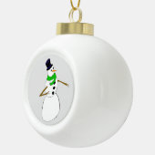 een sneeuwman       keramische bal ornament (Rechts)