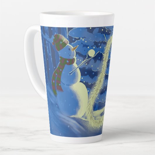 Een Sneeuwman Kerst Latte Mok (Linkerhoek)
