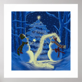 Een Sneeuwman Kerst Poster