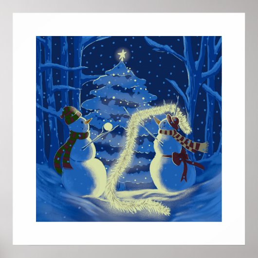Een Sneeuwman Kerst Poster (Voorkant)