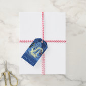 Een Sneeuwman Kerstmis Cadeaulabel (Met Touw)