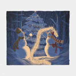 Een Sneeuwman Kerstmis Fleece Deken