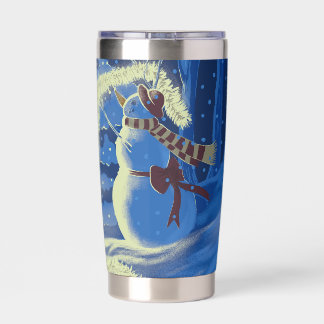 Een Sneeuwman Kerstmis Geïsoleerde Drinkbeker