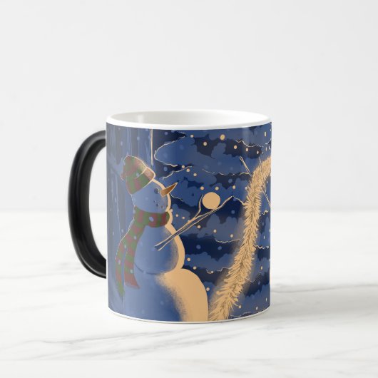 Een Sneeuwman Kerstmis Magische Mok (Voorkant links)