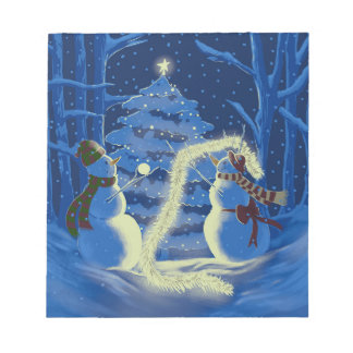 Een Sneeuwman Kerstmis Notitieblok