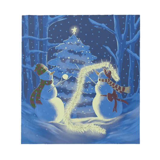 Een Sneeuwman Kerstmis Notitieblok (Voorkant)