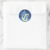 Een Sneeuwman Kerstmis Ronde Sticker (Tas)