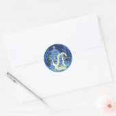 Een Sneeuwman Kerstmis Ronde Sticker (Envelop)