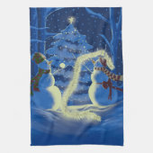 Een Sneeuwman Kerstmis Theedoek (Verticaal)