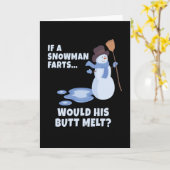 Een Sneeuwman Laat Een Scheet Kerst Sneeuwman Kaart (Gele Bloem)