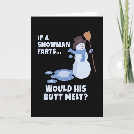 Een Sneeuwman Laat Een Scheet Kerst Sneeuwpop Kaart (Voorkant)
