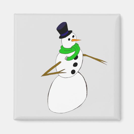 een sneeuwman magneet (Voorkant)